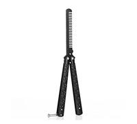 Peine de Peluquero Peine Peine Pliegue Plegable Peine Plegable De Acero Inoxidable Cepillo De Barba Entrenamiento De La Deriva CUCHILLO DE MARIPOSA DE MARIPOSA Peinado Herramientas De Peluquería De Sa