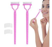 Peine de pestañas de metal de precisión, 2 unidades de dientes de metal para formar pestañas con cubierta, cepillo de cejas, herramienta cosmética, definidor de peinado, suministros de maquillaje para