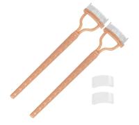 Peine de pestañas de metal, peine de pestañas de ojos - 2 paquetes de dientes de metal cepillo formador de cepillo con cubierta,Herramienta cosmética, suministros de maquillaje, cepillo de cejas,