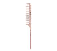 Peine de rata de dientes finos, 3 peines de separación de cabello de 8,9 pulgadas con púa de metal, peine fino para herramienta de separación de cabello para peluquería, viajes (Oro rosa)