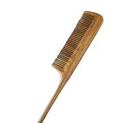 Peine de sándalo de 21 cm con puntas puntiagudas, dientes finos especiales, peine denso para cabello largo