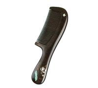 Peine de sándalo de dientes finos - Desenredante de madera hecho a mano con mango, antiestático