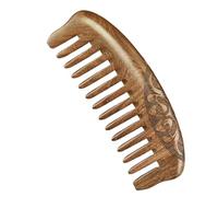Peine de sándalo for mujeres y hombres - Peine desenredante de dientes anchos y finos - Peine de madera hecho a mano for todo tipo de cabello - Apto for viajes - Sin estática