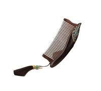 Peine de sándalo - Peine de madera de dientes finos hecho a mano, antiestático, estilo vintage