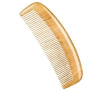 Peine de sándalo verde, desenredante de madera hecho a mano con dientes anchos, antiestático, for cabello grueso y rizado.(Fine teeth)