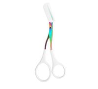 Peine de tijera con mango ergonómico 2 en 1, accesorio de peine de depilación seguro, herramienta cosmética para aseo, cortador de cejas de acero inoxidable, herramienta de depilación