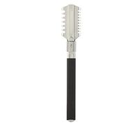 Peine de tijeras de peluquería profesional de acero inoxidable, peine de corte de pelo con cuchillas dobles para peluqueros y barberos, 17 cm, plateado