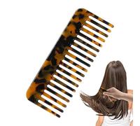 Peine de tortuga - Desenredante antiestático para cabello efecto mármol, viaje, peine abrillantador de dientes anchos hecho a mano con corte A | Cuidado del cabello desenredante