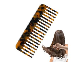 Peine de tortuga - Desenredante antiestático para cabello efecto mármol, viaje, peine abrillantador de dientes anchos hecho a mano con corte A | Cuidado del cabello desenredante
