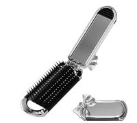 Peine de viaje plegable para cabello compacto | Benuola tangenti con espejo integrado - Ideal para gimnasio, escuela, exterior y uso diario