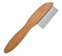 Peine desenredante de bambú con mango y 31 dientes giratorios finos