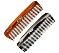 Peine desenredante de dientes anchos Kent 12T: herramienta de aseo de bolsillo hecha a mano para cabello grueso, rizado, ondulado, barba y bigote