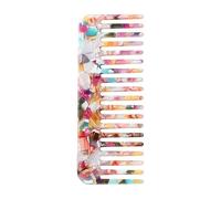 Peine desenredante hecho a mano: diseño vintage de, púa de dientes anchos reductora de estática, acabado pulido suave para controlar el encrespamiento | Kit de aseo personal portátil pa