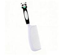Peine desenredante para niña, bonito mango de peinado, apósito de dientes finos y peine de corte de pelo para cabello húmedo o seco, panda blanco
