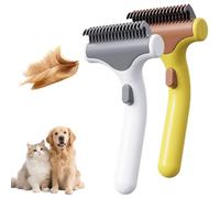 Peine desenredante para perros y gatos, rastrillo para pelo largo, cepillo de aseo de mascotas de doble cara que elimina enredos nudos y pelo suelto, herramienta de aseo para desenredar