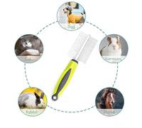 Peine Doble Cara para Mascotas, con cerdas Suaves y Resistentes; Ideal para desenredar, Eliminar pulgas y Mantener el Pelaje Saludable.