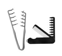Peine Doble Función Plegable y Peine Volumen Coreano, Set de 2 Peines para Barba y Cabello, Diseño Portátil para Viaje y Uso Diario, Regalo Ideal para Hombres