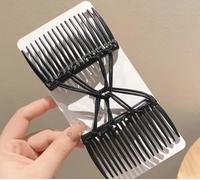 Peine elástico ajustable para el cabello, pinza doble elástica, sin arrugas, horquillas y diapositivas, accesorios de peinado para mujer