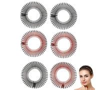 Peine elástico circular completo peine redondo flexible 6P, soporte para diadema de pelo con peine redondo de plástico elástico, adecuado para niñas, 2 colores