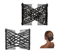 Peine Elástico Doble Clip,2 PCS Peines para el Cabello con Cuentas Mágicos Peine para el Cabello de Cristal para Mujeres Toboganes para Cabello Peines Dobles Elásticos Accesorios Damas Niñas