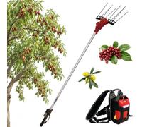Peine Eléctrico para Olivas 250W/800W, Pértiga Telescópica 175-270 cm | Fibra de Carbono Ultraligera, Doble Velocidad para Frutos Duros, Incluye Cargador y Batería, Apto para Goji y Bayas