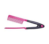 Peine en forma de V - TOOGOO(R)Peine de diseno en forma de V plegable para planchar el pelo de DIY de salon de pelo de belleza de color negro rojo rosado