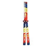 Peine Entrenador Peine de entrenamiento de mariposa de rebanada sin afilar de acero inoxidable para principiantes Entrenador de práctica colorido Herramienta de espadas de práctica de entrenamie