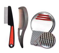 Peine exfoliante para cuero cabelludo - Peine de dientes finos de acero inoxidable para piojos | Cepillo de pelo portátil | Herramientas de cepillo para el cuero cabelludo | Equipo de masaje manual