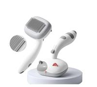 Peine for depilación de perros de 2 piezas Xiaohua Meow, peine for depilación con un solo disparo, aguja de acero curvada lavable, universal for gatos y perros(Blue,Round head steel pin)