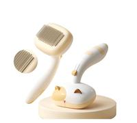 Peine for depilación de perros de 2 piezas Xiaohua Meow, peine for depilación con un solo disparo, aguja de acero curvada lavable, universal for gatos y perros(Orange,Round head steel pin)