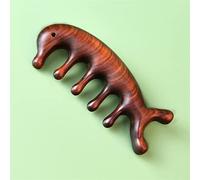 Peine for masaje de meridianos de cabeza, peine de sándalo de dientes anchos, acupuntura Gua Sha, cuero cabelludo, relajación, circulación sanguínea, antiestático, 1 Uds. (Color : 2)