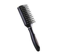 Peine for rizos de pelo, peine rodillo for soplar flequillo recto, peine cilíndrico de estilo profesional, peine de masaje, cilindro negro/105 (Color : Wavy black)