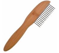 Peine grande de madera de bambú - Peine para caniches con pelo voluminoso