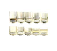 Peine Guía De Límite For Cortapelos, 8/10 Uds., Compatible Con WAHL Y Kemei | Recortadora Universal, peine guía de peluquero, herramienta de corte de pelo, peines de límite(10pcs Gold)