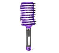 Peine Hairbrush Professional Women Comb Wet Hair Brush Massage for Hairdresser Hairdressing Tools(Bristle Purple)
