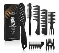 Peine Hombre,DUAIU Peines de Peluqueria Profesional Hombre 7 Piezas,Peine Puas Anchas,Cepillo Pelo Curvado,Cepillo de Pelo Desenredant,Cepillo Redondo Pelo