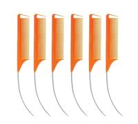 Peine Hombre Juego de 6 peines profesionales colores caramelo con punta curva for peinar pelucas, trenzas, tintes y mechas(Orange-6PCS)