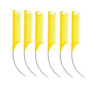 Peine Hombre Juego de 6 peines profesionales colores caramelo con punta curva for peinar pelucas, trenzas, tintes y mechas(Yollew-6PCS)