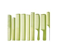 Peine Juego de 9 peines peluquería for peluqueros, multifunción, graduados, desenredantes, for el cuidado del cabello, maquillaje y estilismo(Green)