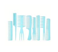 Peine Juego de peines profesionales 8 piezas: ideal for peluquerías y uso doméstico. Imprescindible for viajes(Light Blue)