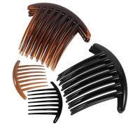 Peine Lateral Acrílico de 7 Dientes para Mujer, Pack 10 Unidades | Diseño Clásico y Elegante, Uso Diario Ocasiones, Color Negro o Coffee, Accesorio Portátil