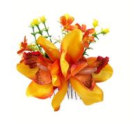 Peine lateral de 1 pieza de estilo con pequeña flor de artificial, peine de pelo de de adecuado para de novia, decoración de de boda tropical hawaiana en , peine lateral para el pelo