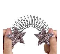 Peine lateral de diamantes de imitación antideslizante de cinco puntas con forma de estrella para el pelo, joyería invisible, adorno de boda