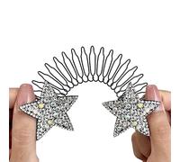 Peine lateral de diamantes de imitación antideslizante de cinco puntas con forma de estrella para niña, joyería invisible, adorno de boda, pinza lateral de estrella de cinco puntas