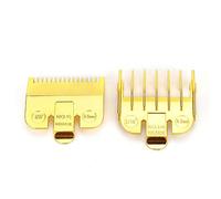 Peine Límite Cortapelos, Peines 0.5 y 1.5, Peine Guía Galvanoplastia Peine Completo Teet Vintage Oil Head GuiSet Accesorios Diente Posicionamiento Cortadora Cabello Afeitadora Corte(Oro)