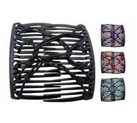 Peine Mágico Para El Cabello: Accesorio Vintage De Doble Clip, Soporte Flexible Para El Cabello Con Cuentas, Peine Con Agarre Elástico, Herramienta De Peinado Elegante, Diseño Cómodo Antideslizante