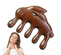 Peine Masajeador Capilar Manual Portátil de Madera con Púas Anchas