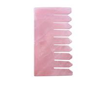 Peine masajeador de cabello Jade, herramienta GuaSha, tablero de piedra, 1 Uds. (Color : Rose quartz Comb)