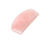 Peine masajeador de pelo de Jade, herramienta GuaSha de cuarzo rosa, tablero de acupuntura de piedra, liberación de presión de cabeza, 1 Uds.