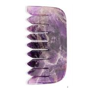 Peine masajeador, herramienta GuaSha de amatista, tablero de acupuntura de piedra, liberación de presión de cabeza, 1 Uds. (Color : Amethyst Comb)